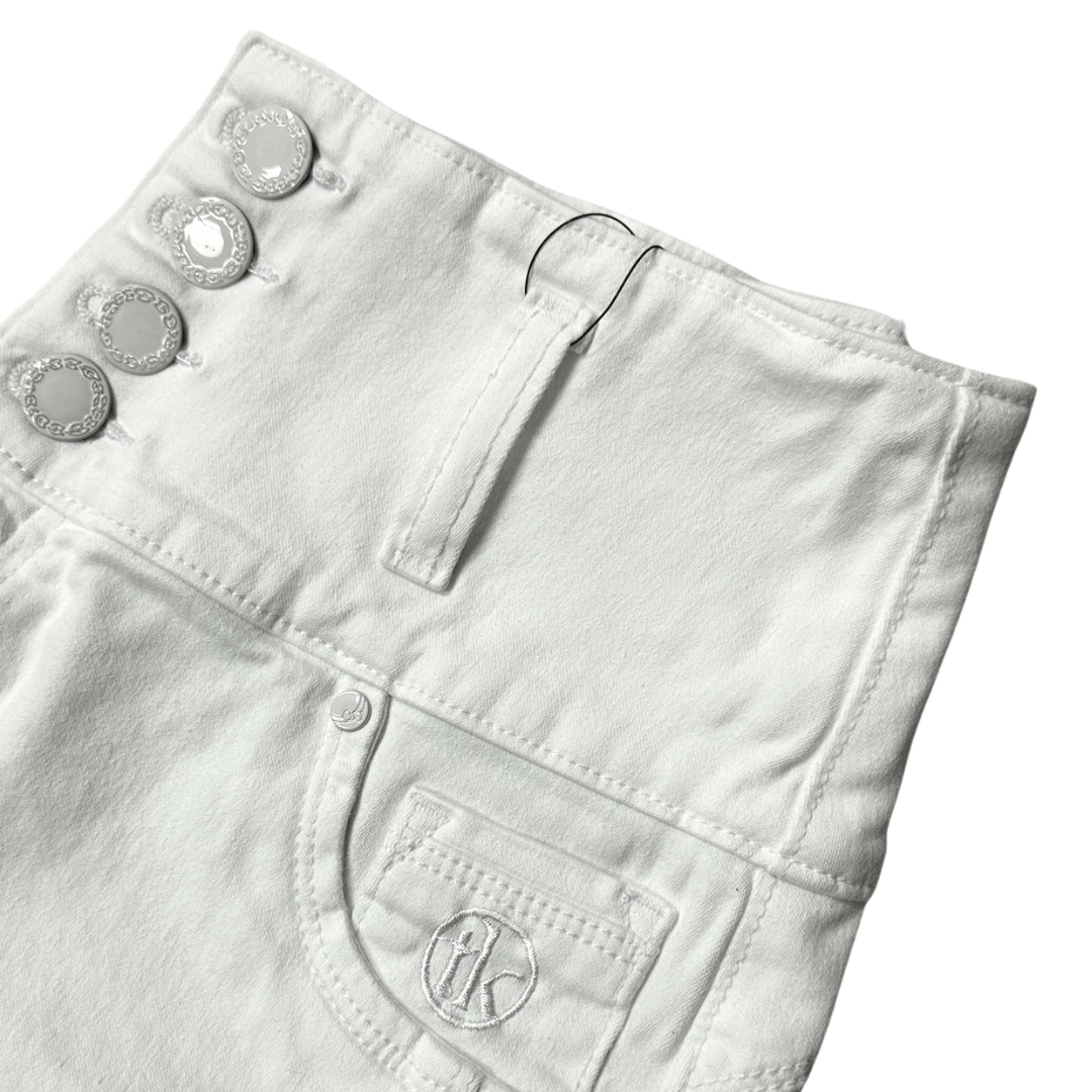 BUTT LIFTING JEAN SHORTS WHITE TK449