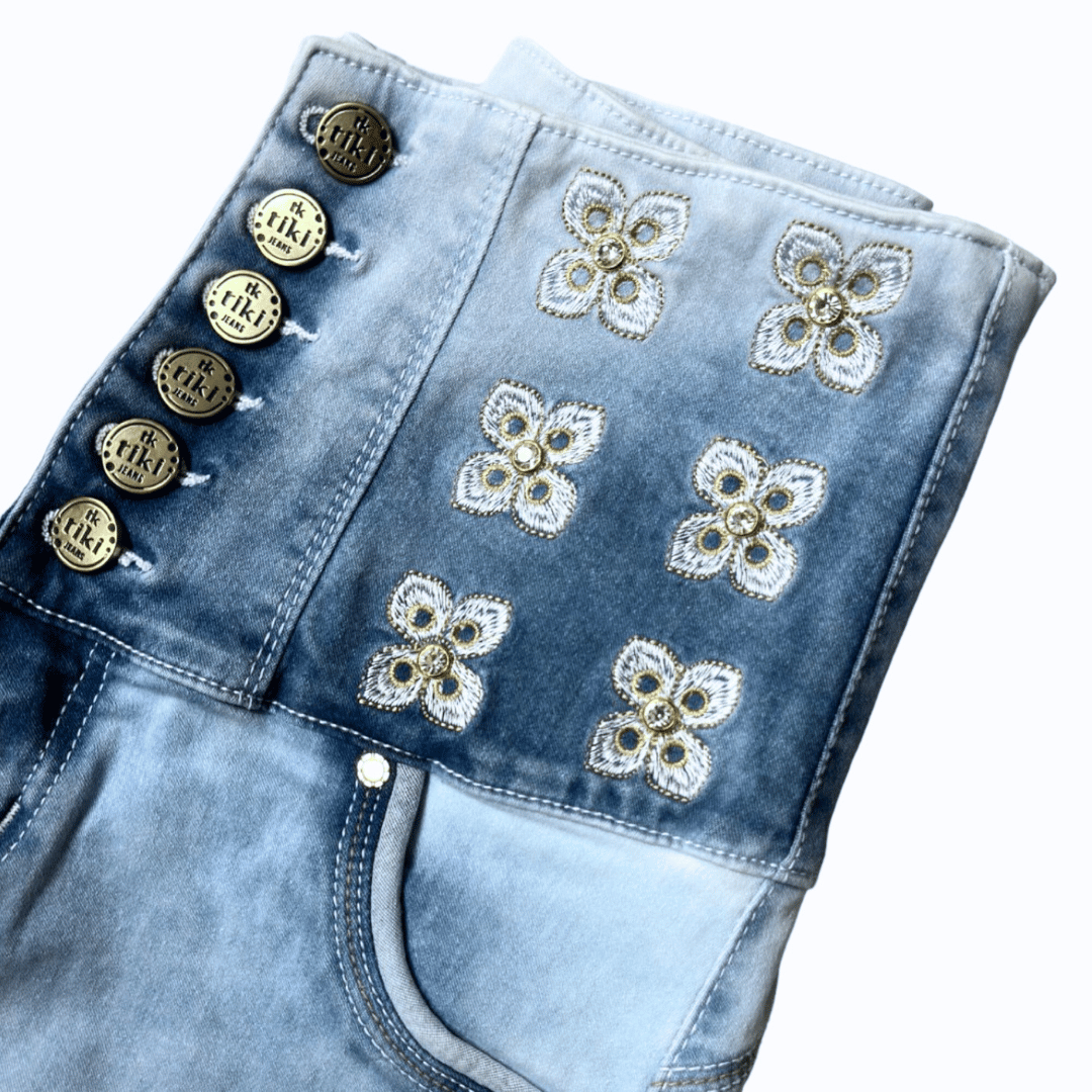 BUTT LIFTING JEANS DISTRESSED SKY BLUE TK490