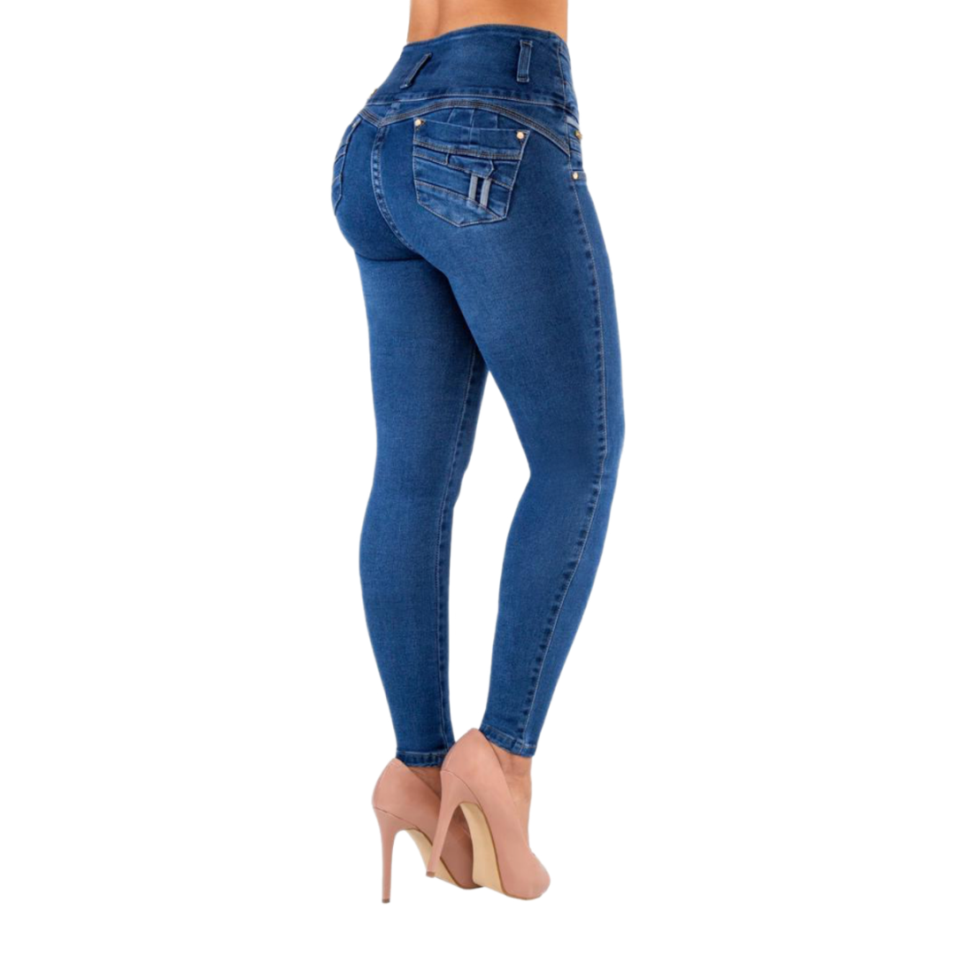 BUTT LIFTING JEANS DISTRESSED BLUE TK446