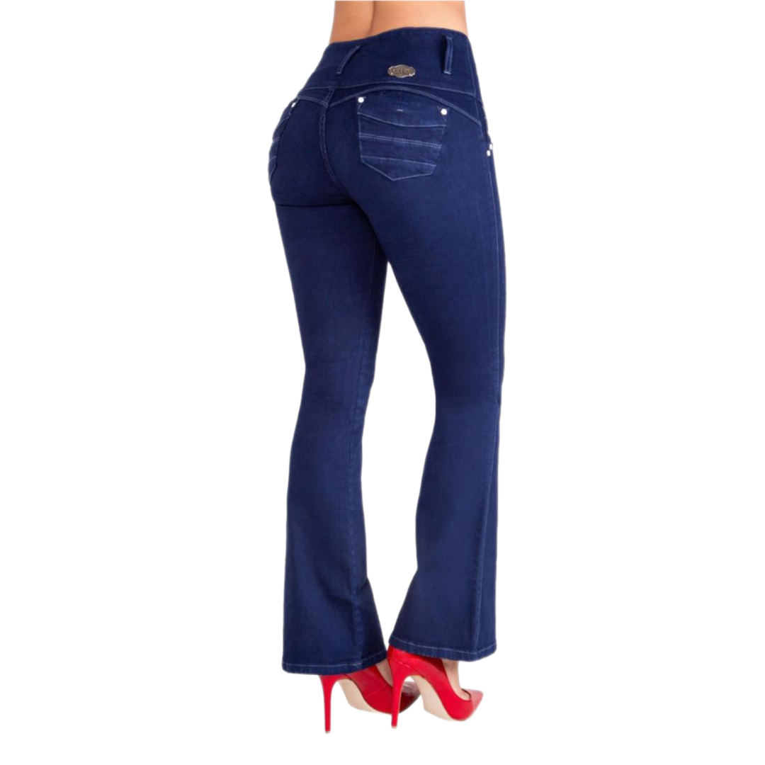 BUTT LIFTING JEANS FLARE DARK BLUE TK439
