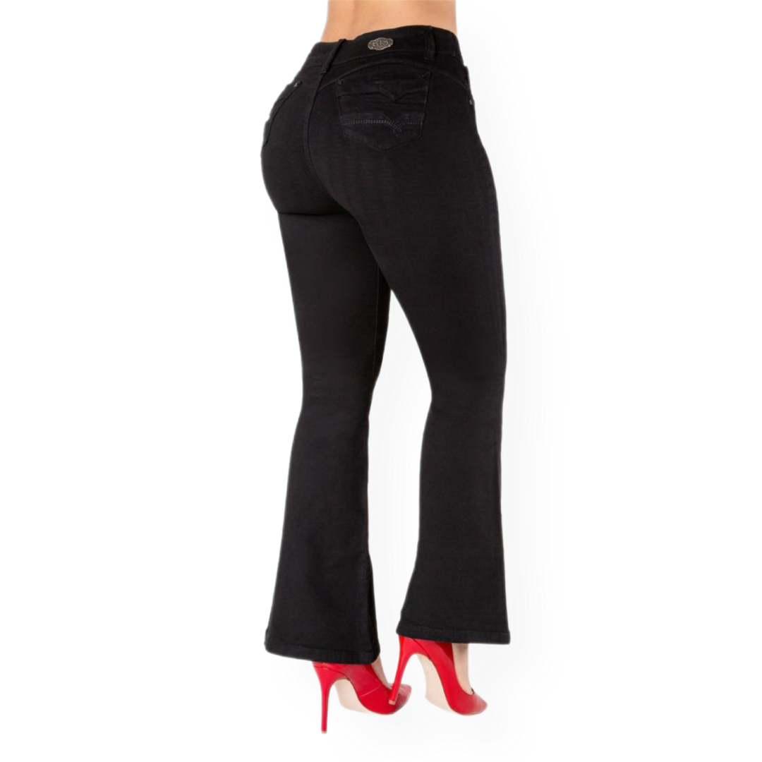 BUTT LIFTING JEANS FLARE BLACK TK430