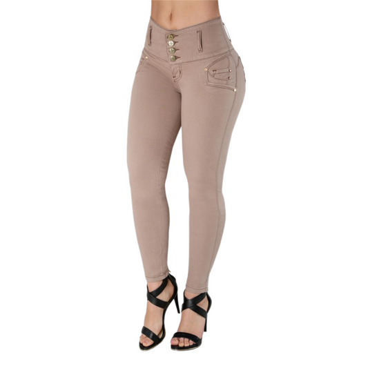 BUTT LIFTING JEANS BEIGE TK424