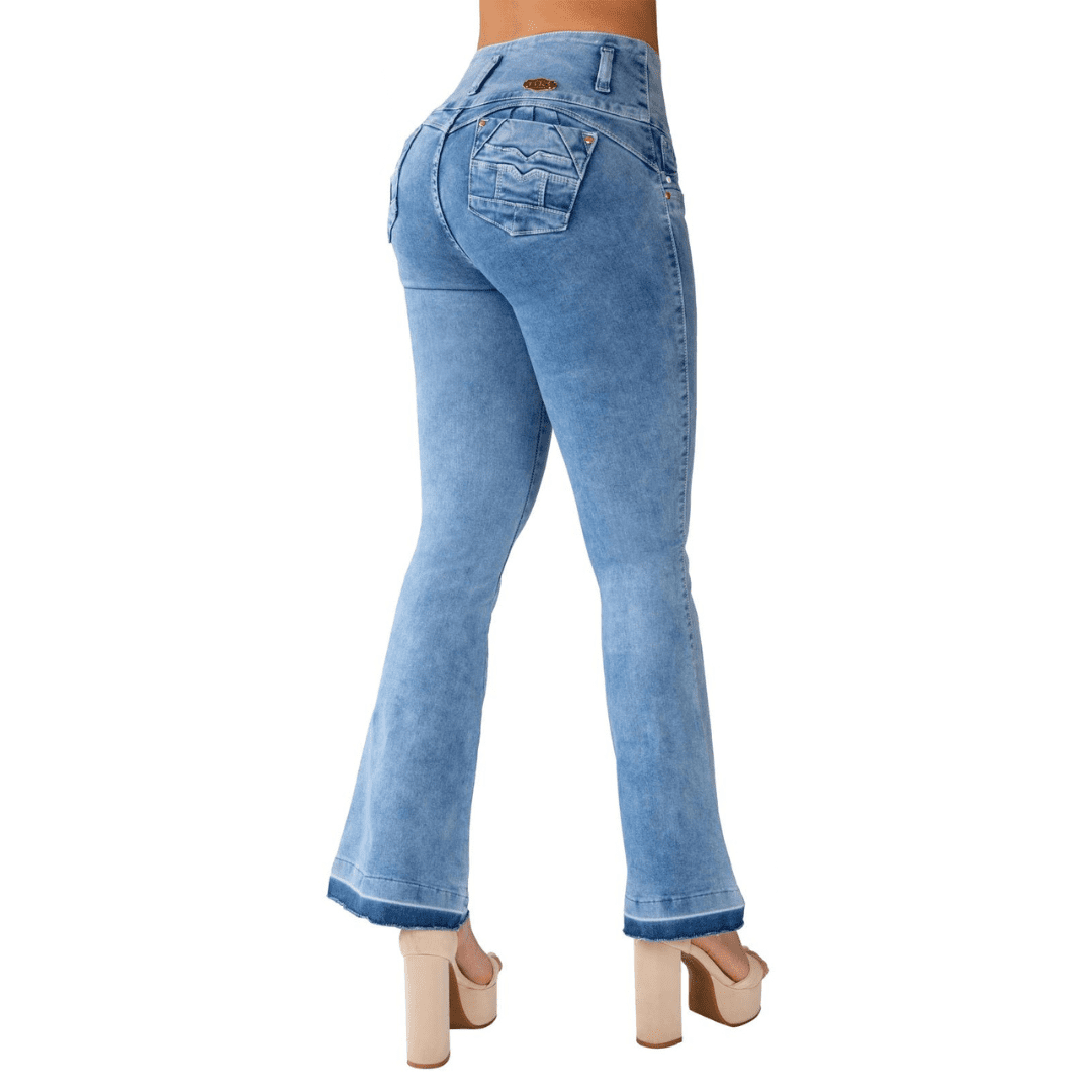 BUTT LIFTING FLARE JEANS ICE BLUE TK527