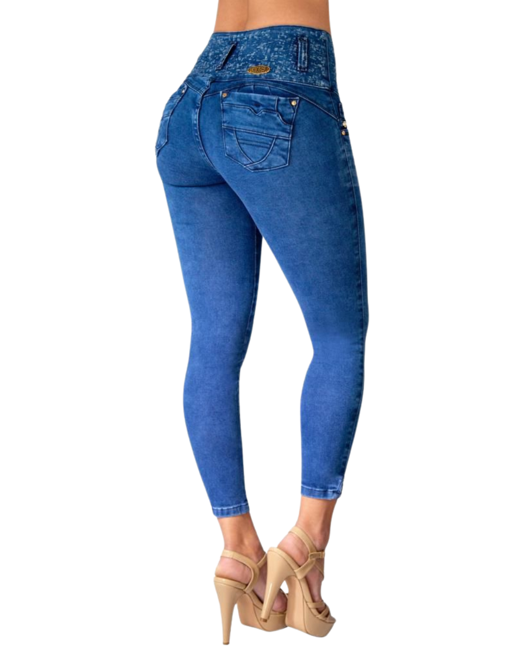 BUTT LIFTING BLUE DISTRESSED JEANS TK365