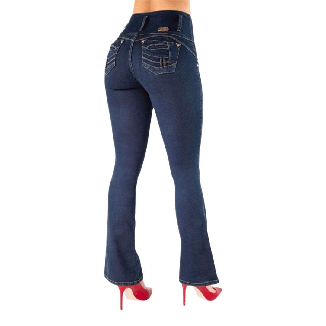 BUTT LIFTING JEANS FLARE DARK BLUE TK369