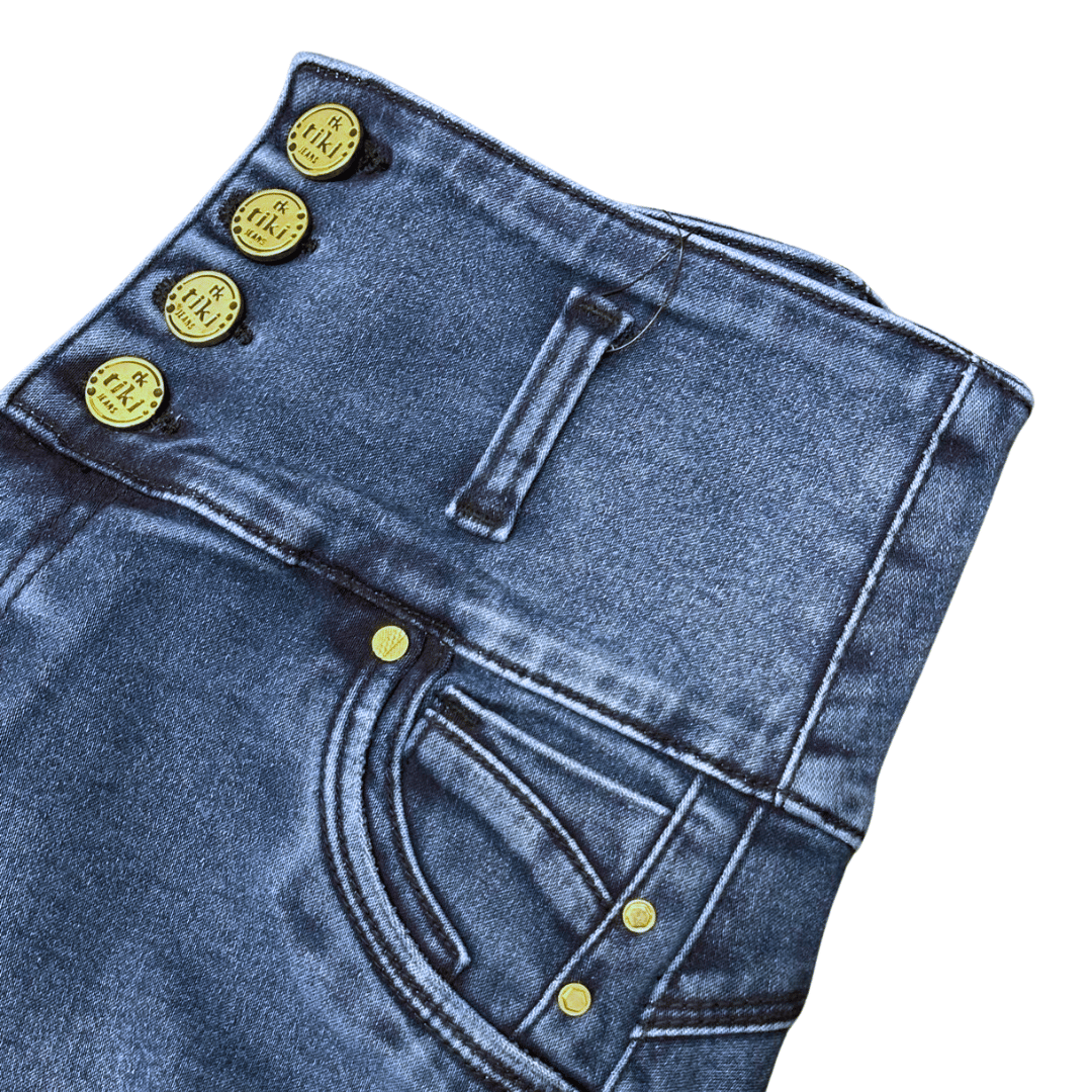 BUTT LIFTING JEANS FLARE DISTRESSED BLUE TK394