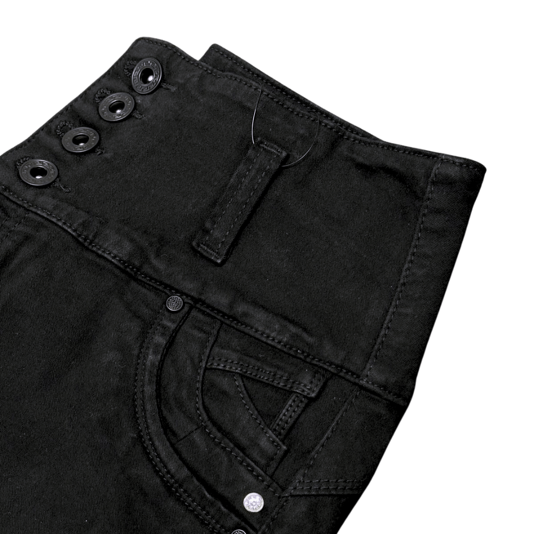 BUTT LIFTING JEANS DISTRESSED BLACK TK395