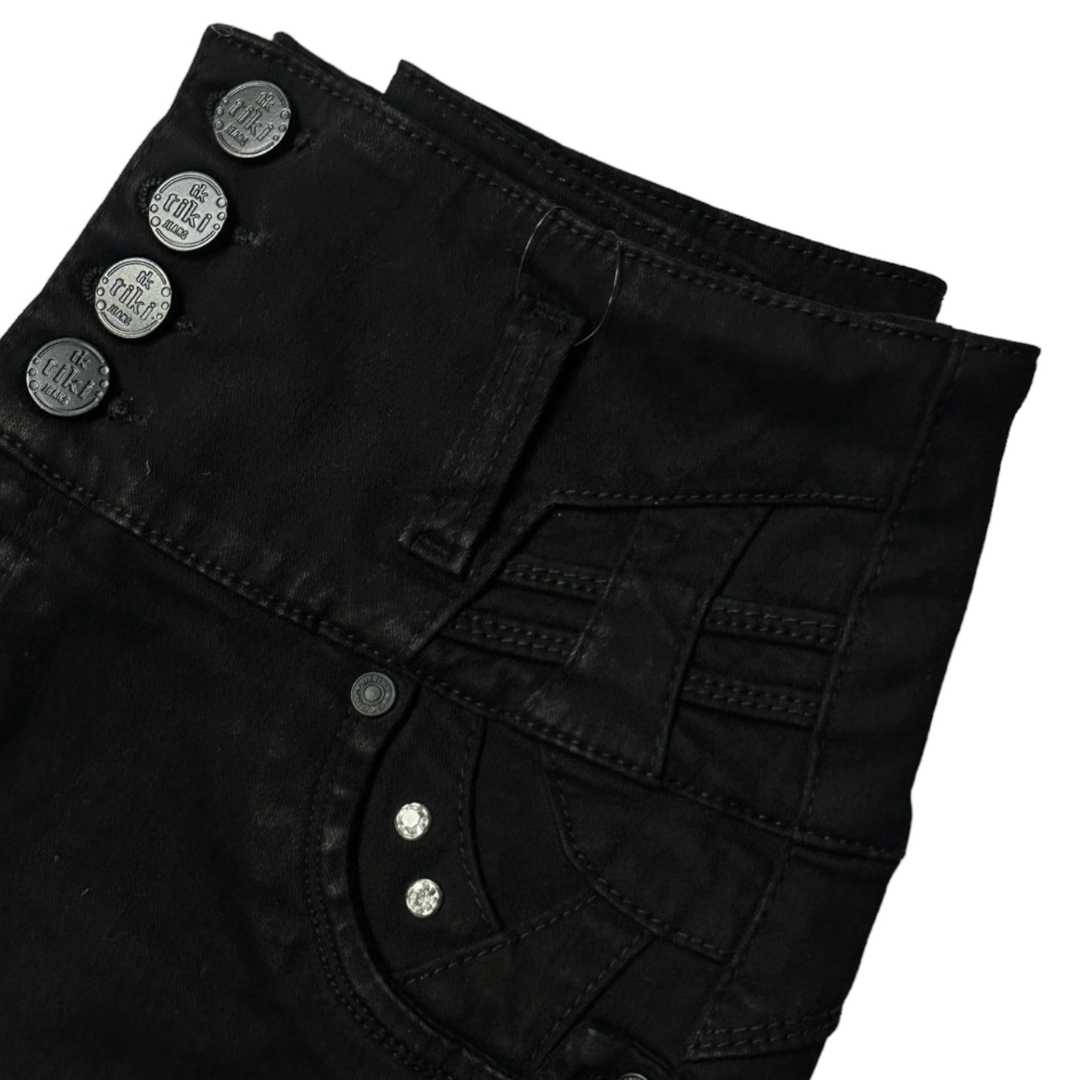 BUTT LIFTING CAPRI JEANS BLACK TK469