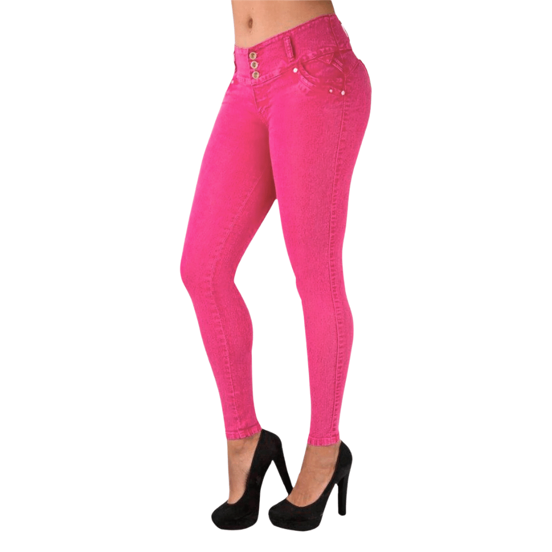 BUTT LIFTING JEANS MARBLE PINK TK193