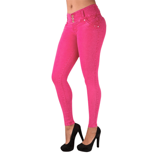 BUTT LIFTING JEANS MARBLE PINK TK193