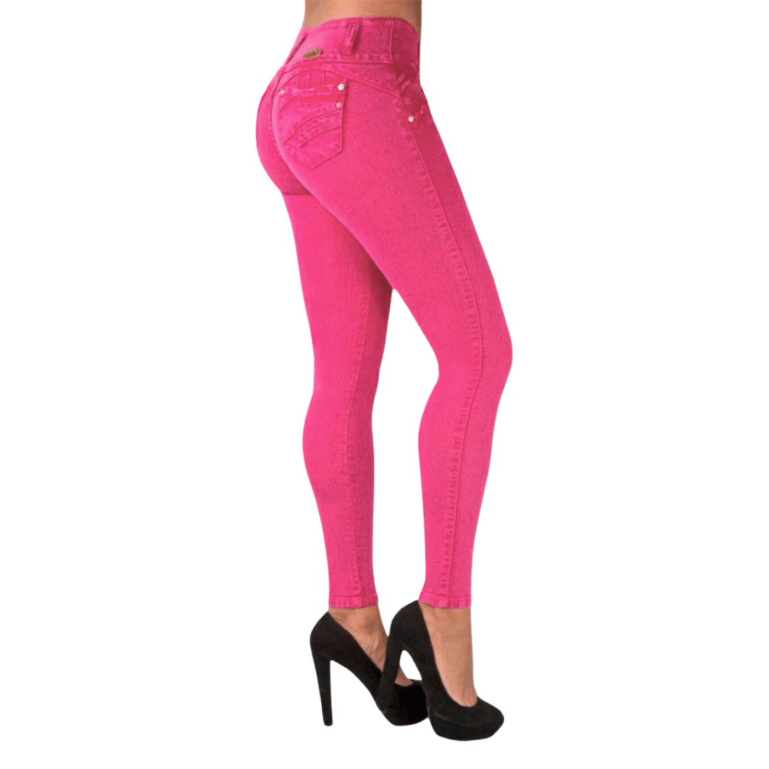 BUTT LIFTING JEANS MARBLE PINK TK193