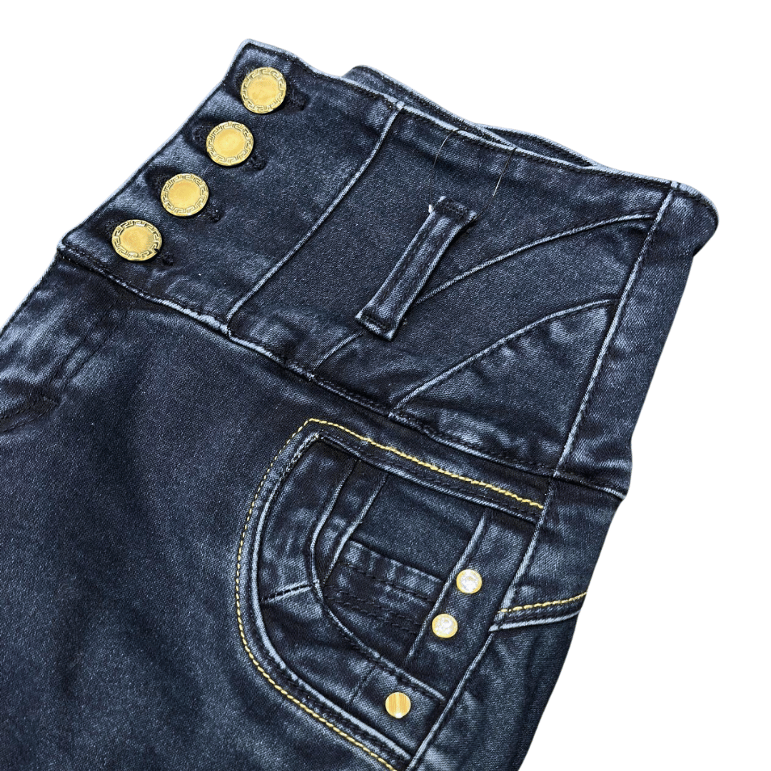 BUTT LIFTING JEANS DISTRESSED DARK BLUE TK399