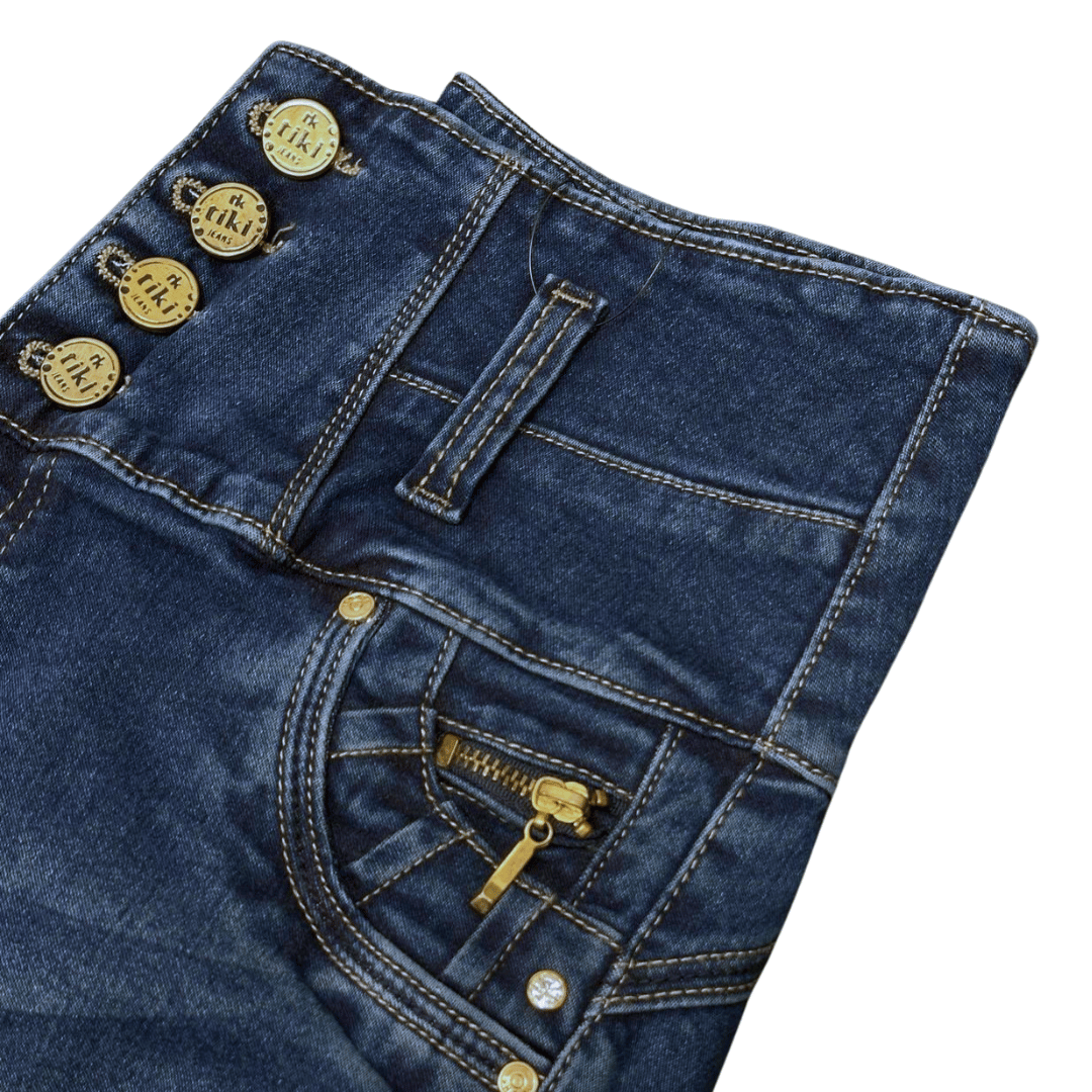BUTT LIFTING JEANS DISTRESSED DARK BLUE TK386
