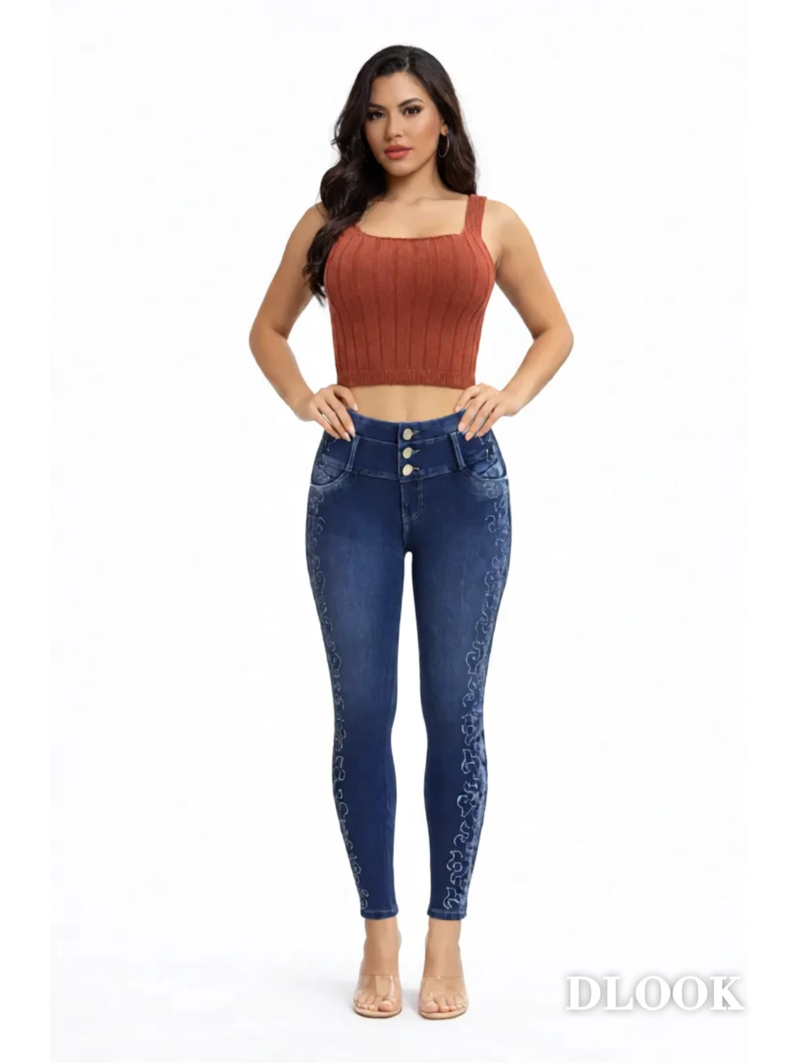 High-Waist Push-Up Jeans