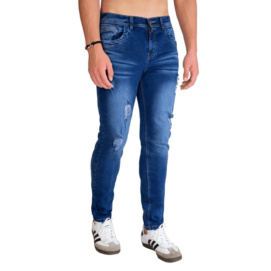 MEN’S JEANS RIPPED BLUE TK040