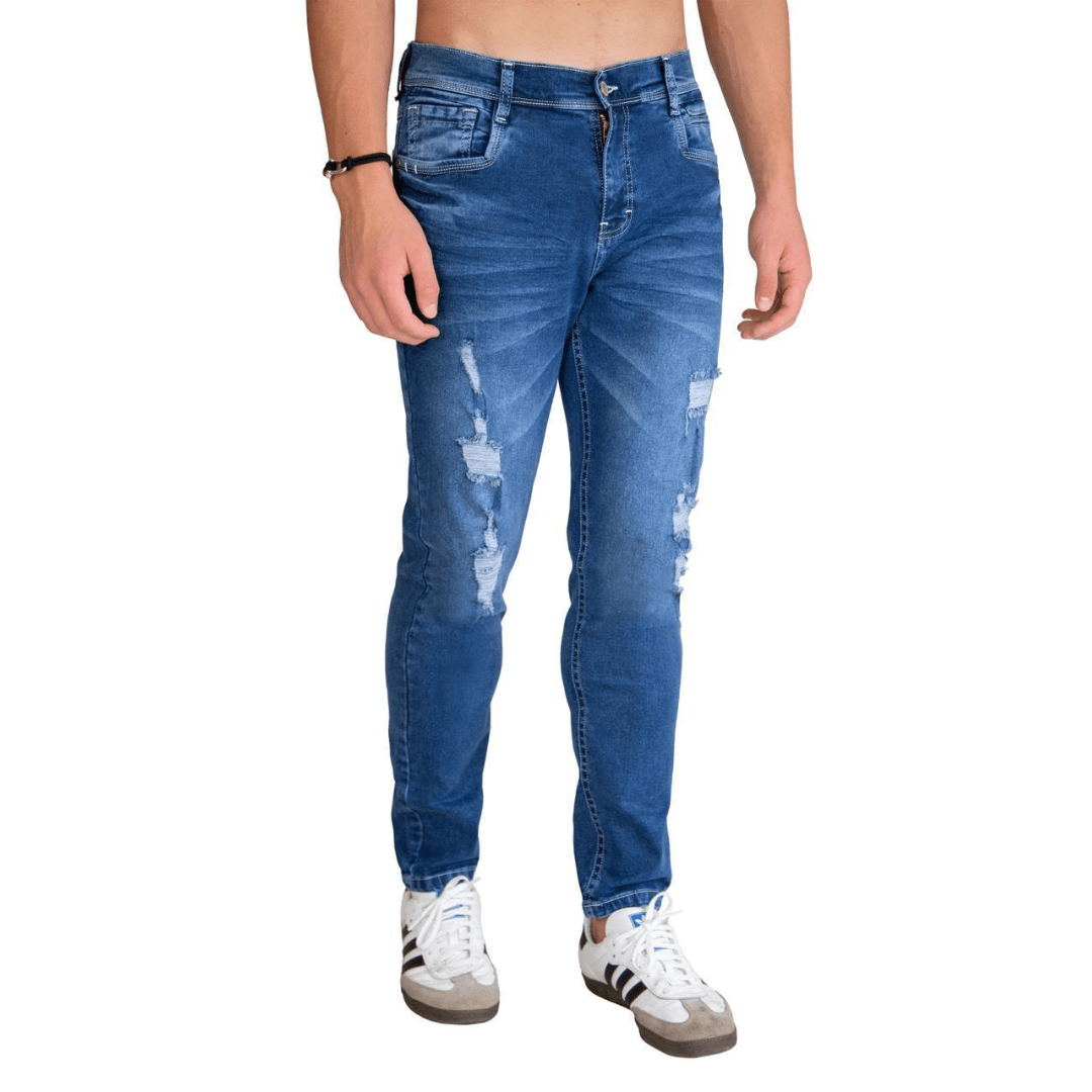 MEN’S JEANS RIPPED BLUE TK041