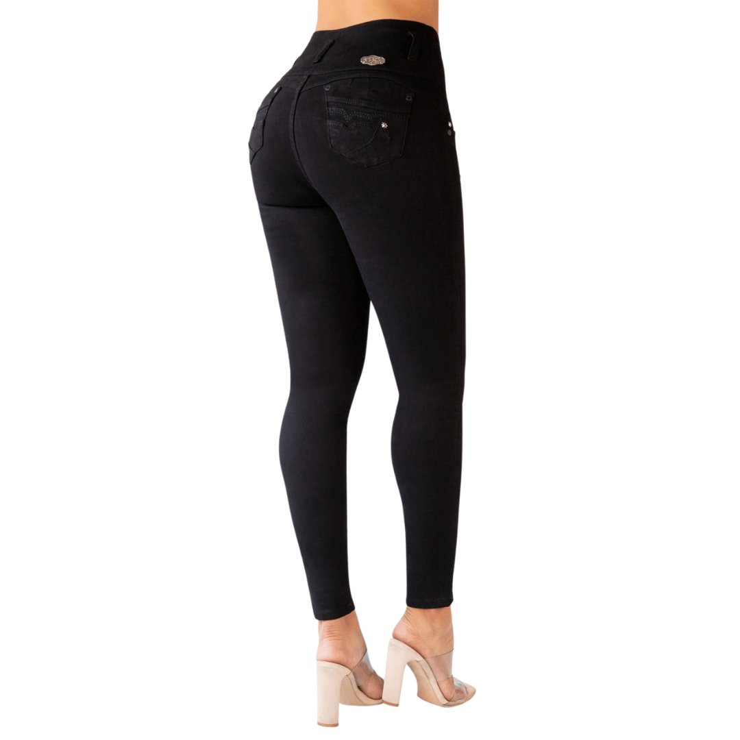 BUTT LIFTING JEANS DISTRESSED BLACK TK495