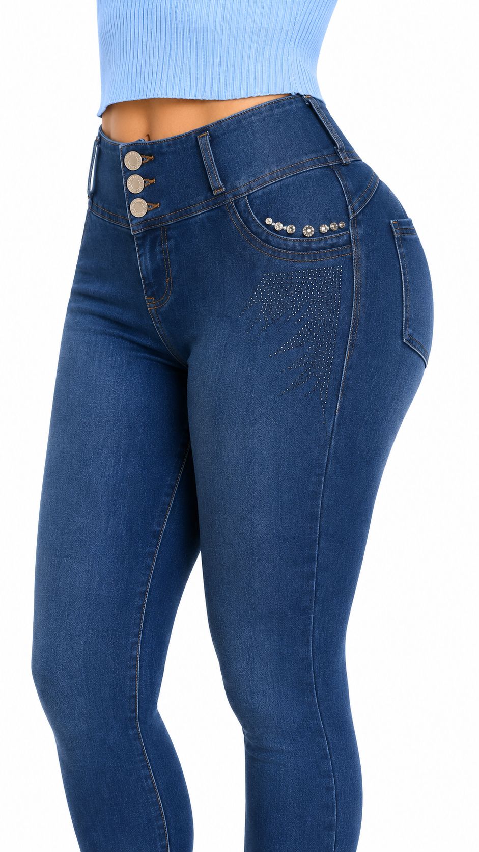 High-Waisted Push-Up - CLARA MEDIUM BLUE
