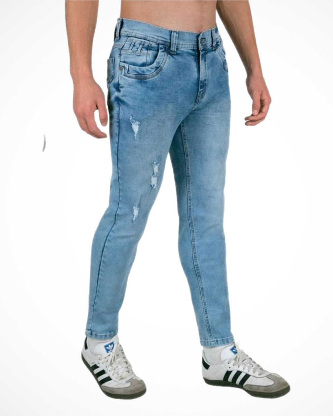MEN’S JEANS DISTRESSED LIGHT BLUE TK029