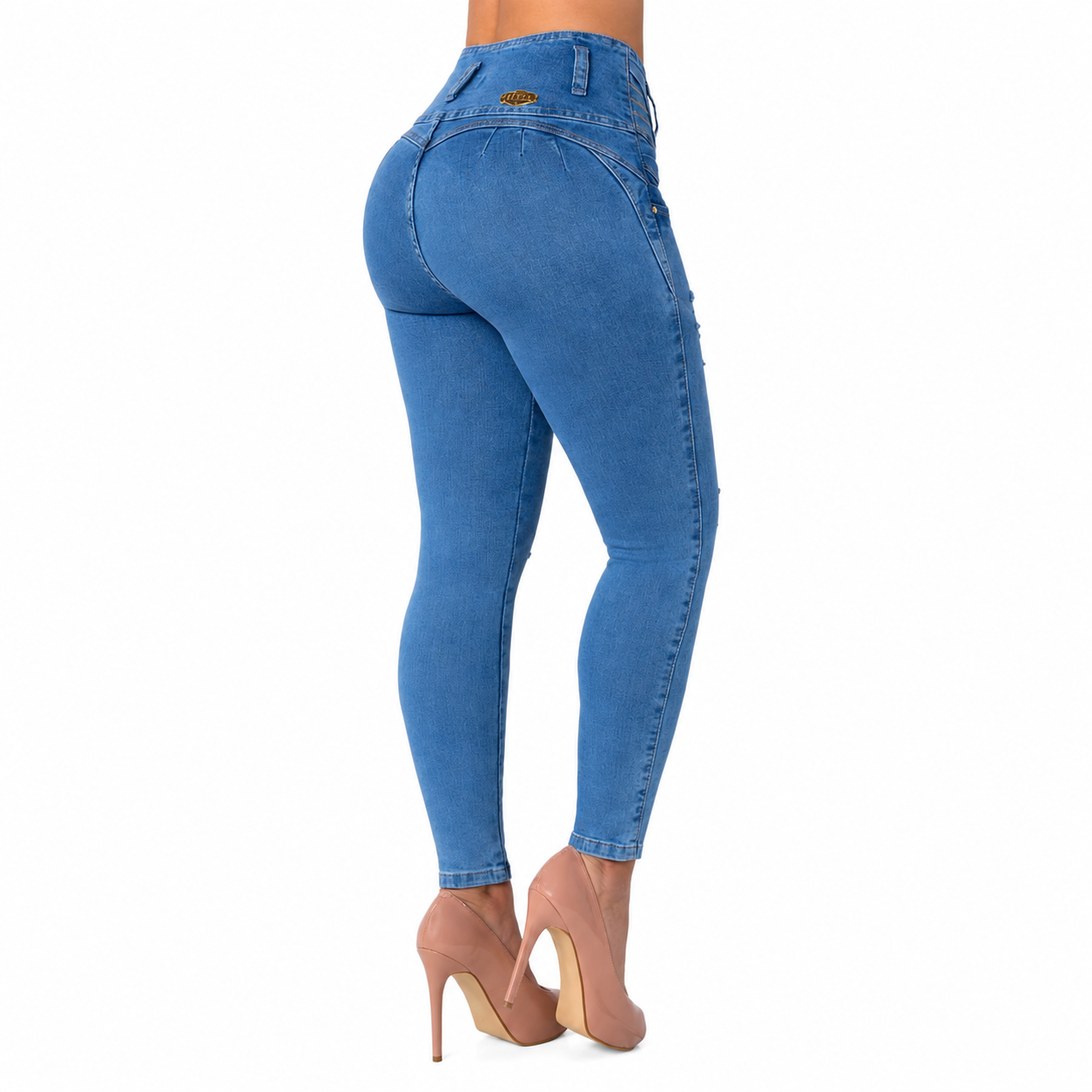 BUTT LIFTING JEANS DISTRESSED LIGHT BLUE TK457