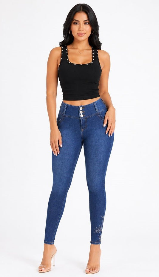 High-Waisted Push-Up - GRACE MEDIUM BLUE