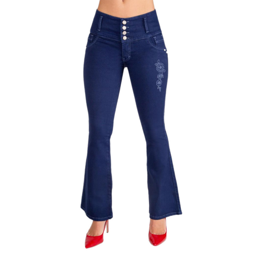 BUTT LIFTING JEANS FLARE DARK BLUE TK439