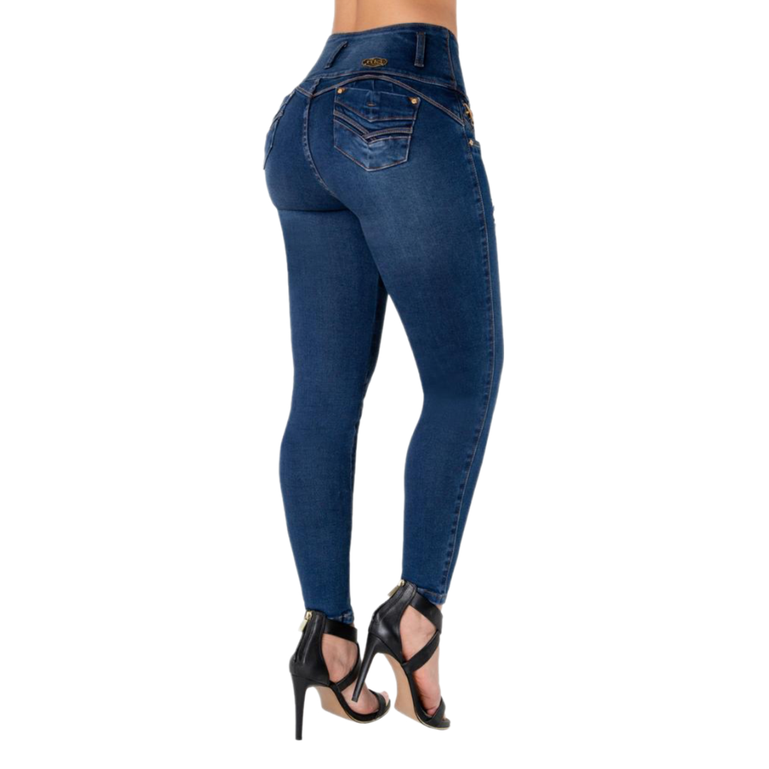 BUTT LIFTING JEANS DISTRESSED BLUE TK427