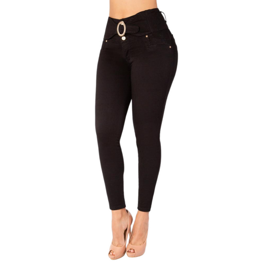 BUTT LIFTING JEANS BLACK TK485