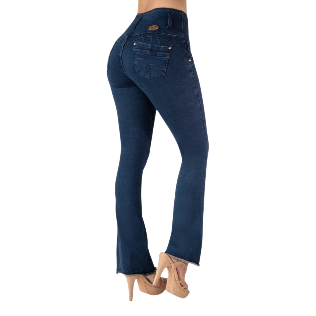 BUTT LIFTING JEANS FLARE DARK BLUE TK380