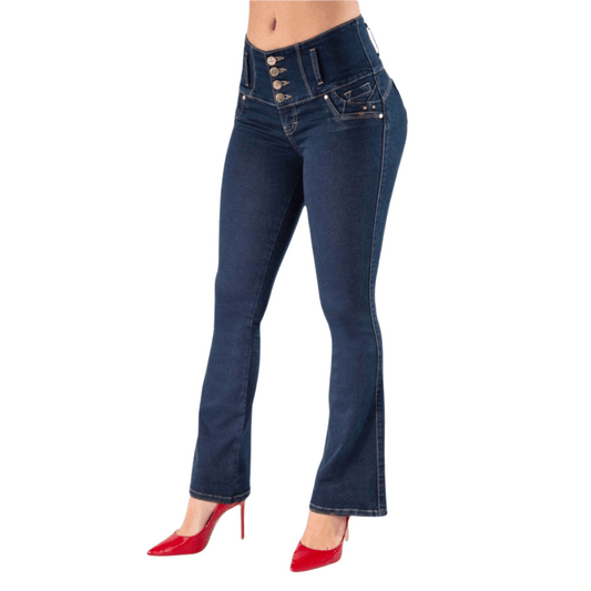 BUTT LIFTING JEANS FLARE DARK BLUE TK369