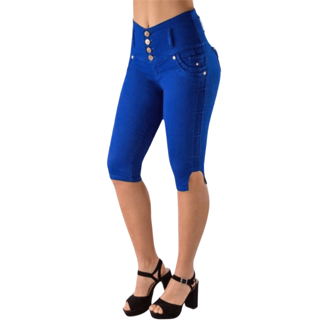 BUTT LIFTING CAPRI JEANS ROYAL BLUE TK254