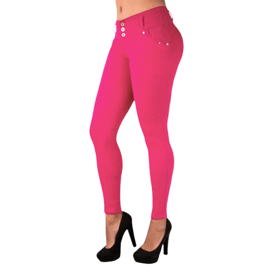 BUTT LIFTING JEANS PINK TK192