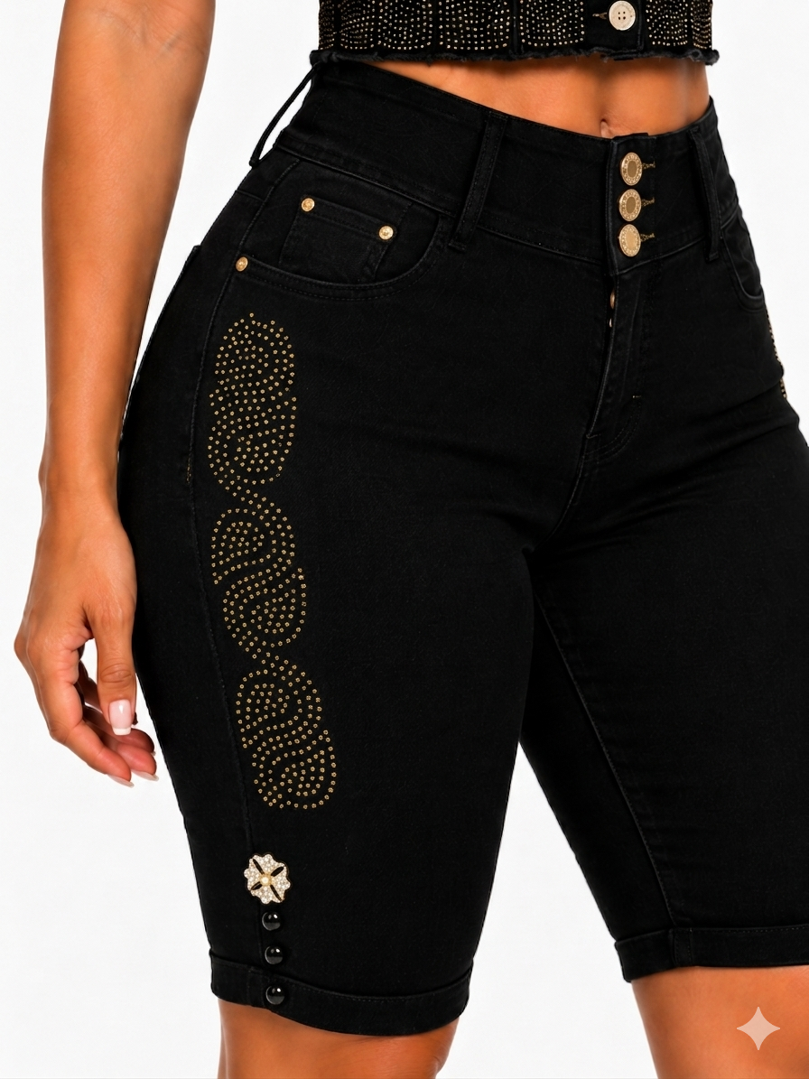 Stretch Denim Lift Set - CARMIN BLACK
