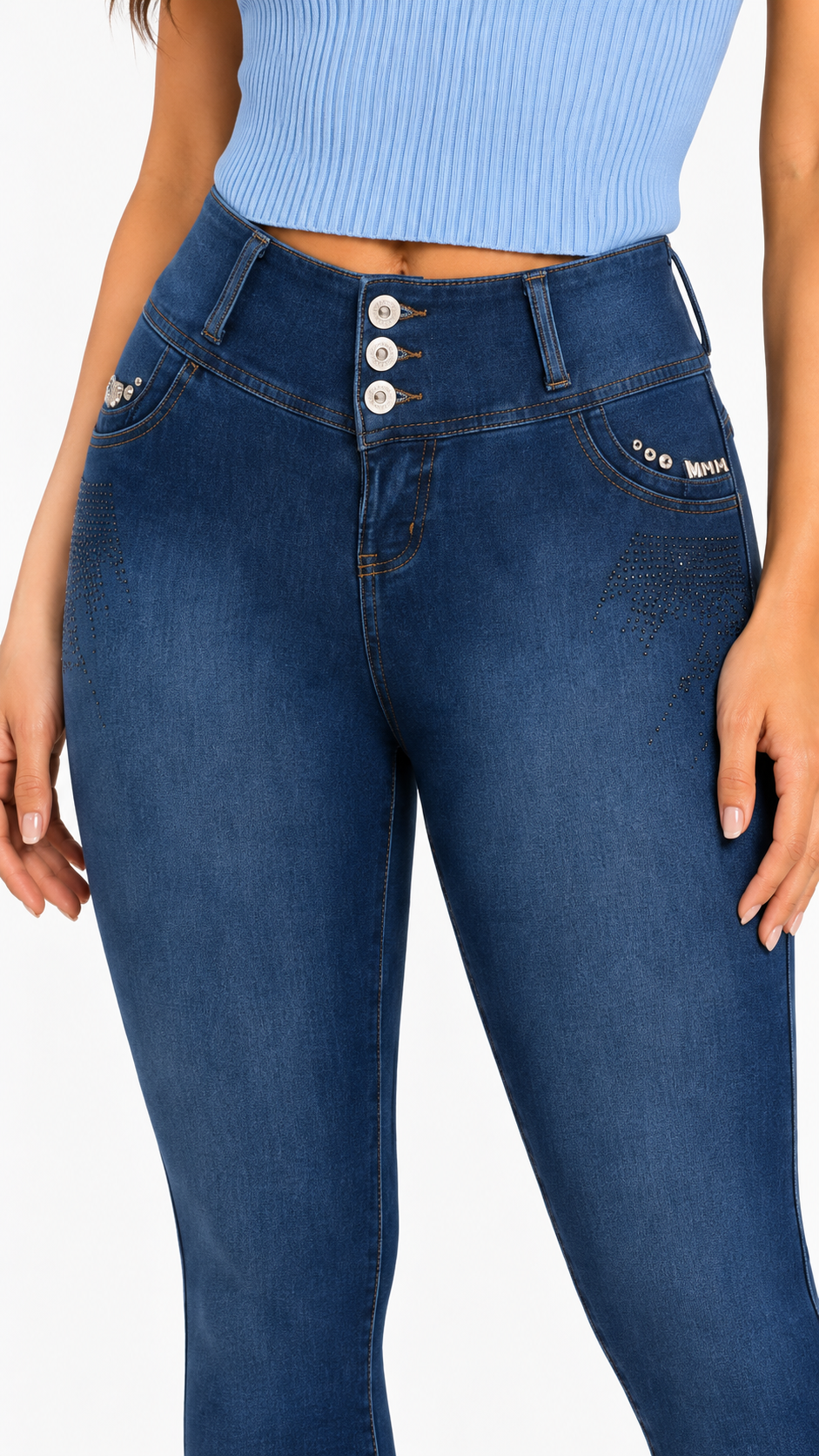 High-Waisted Push-Up - CLARA MEDIUM BLUE
