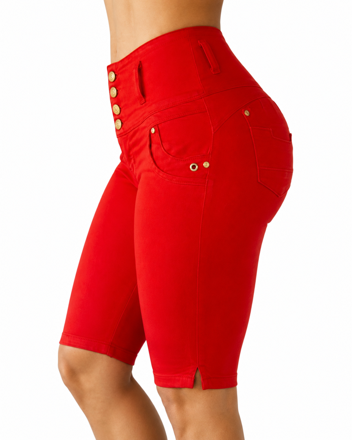 High-Waisted Bermuda Shorts - TK0401
