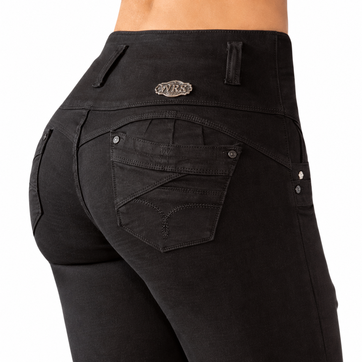 BUTT LIFTING JEANS DISTRESSED BLACK TK395