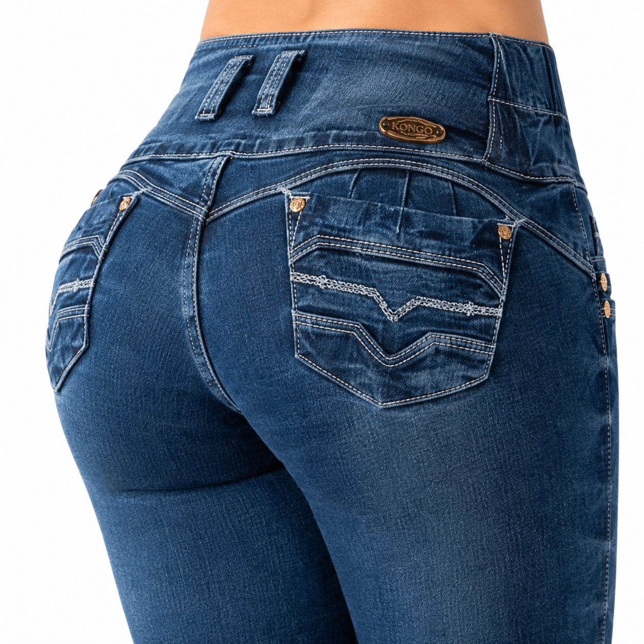 BUTT LIFTING JEANS DISTRESSED BLUE TK390
