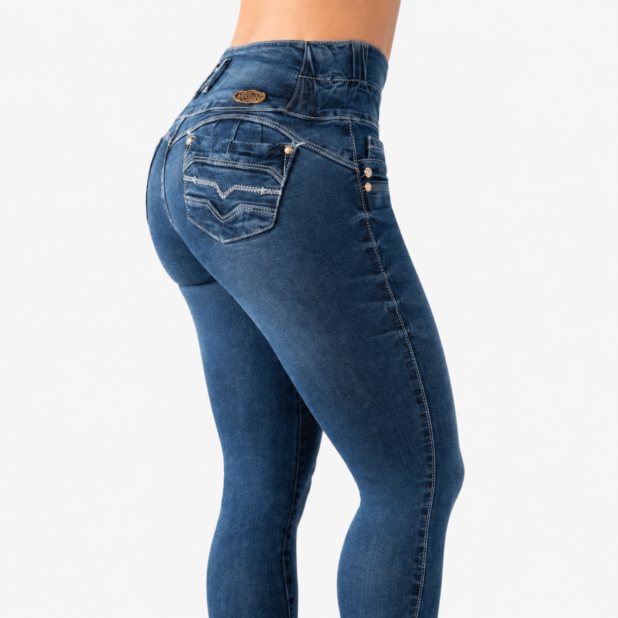 BUTT LIFTING JEANS DISTRESSED BLUE TK390
