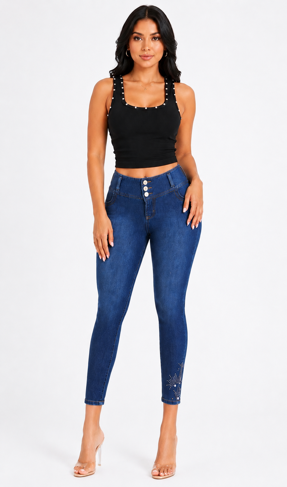 High-Waisted Push-Up - GRACE MEDIUM BLUE