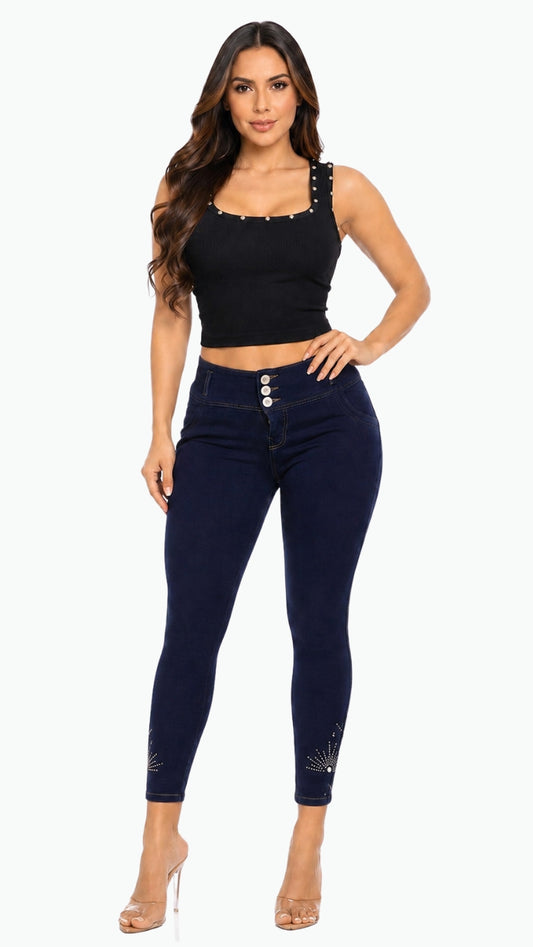 High-Waisted Push-Up - GRACE DARK BLUE