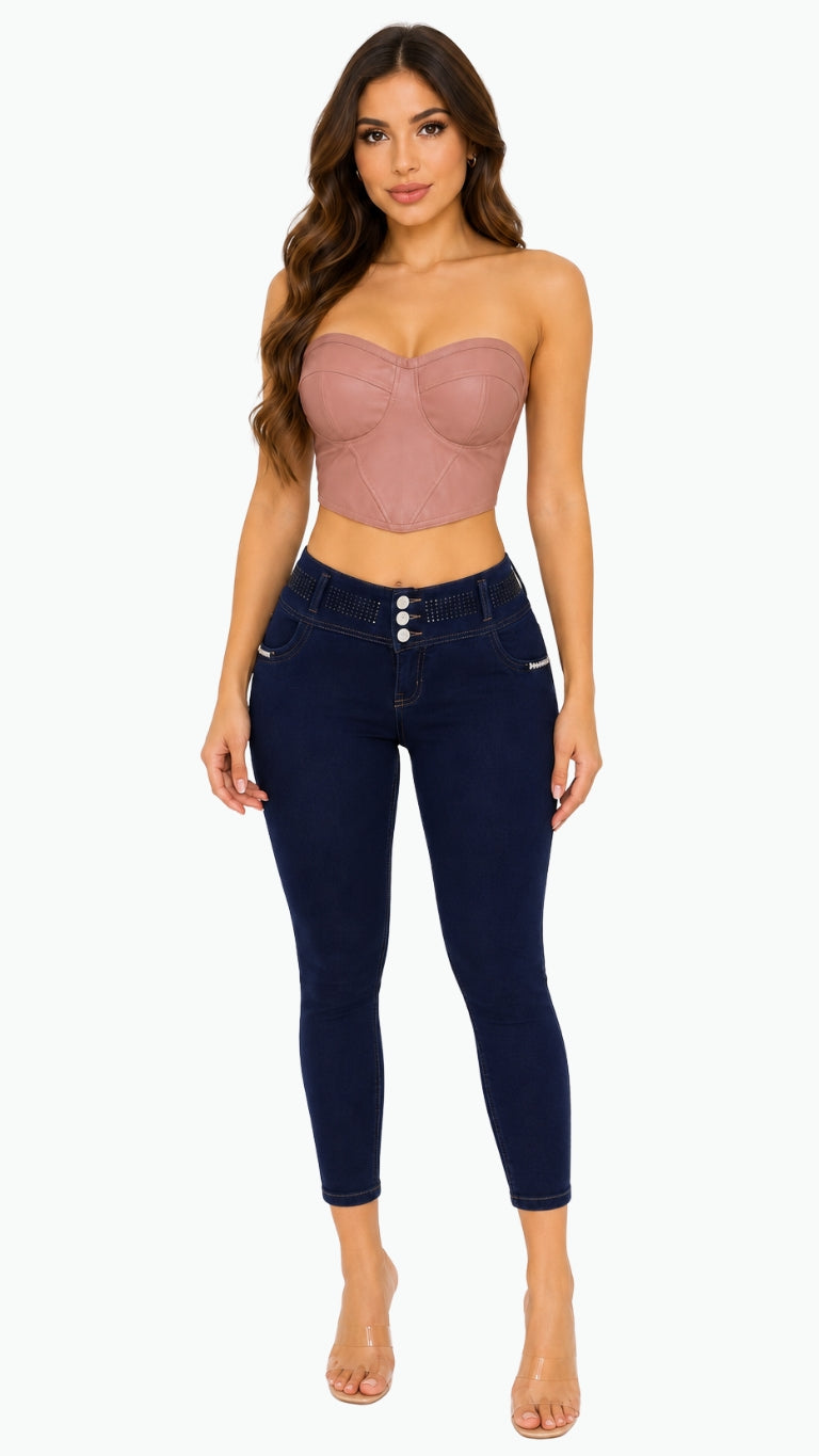 High-Waisted Push-Up - MARY DARK BLUE