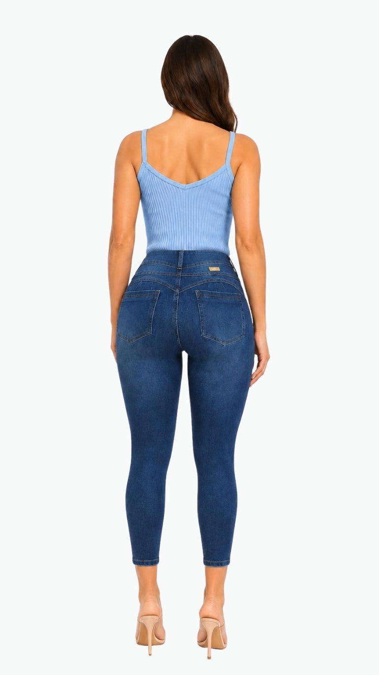 High-Waisted Push-Up - CLARA MEDIUM BLUE