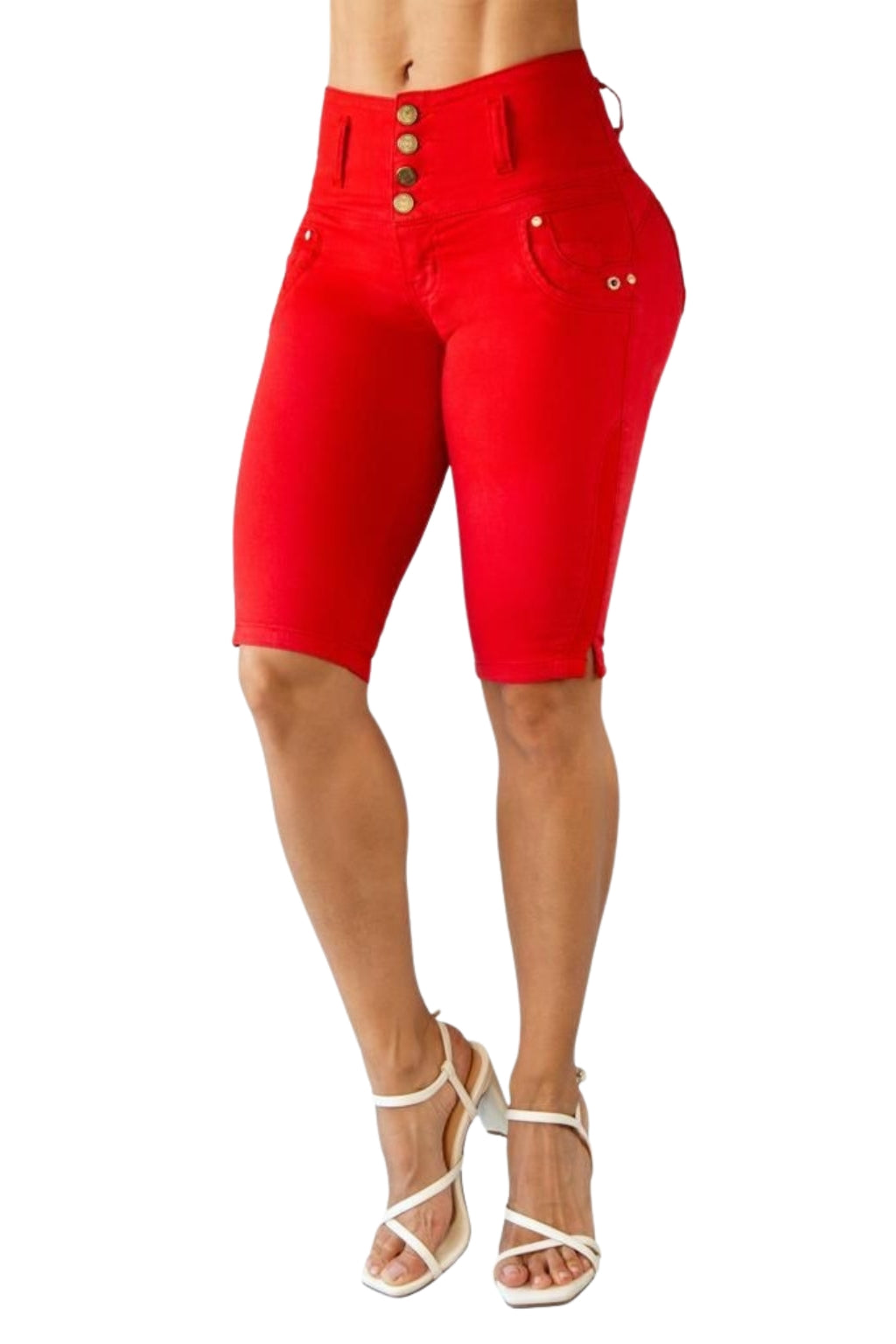 High-Waisted Bermuda Shorts - TK0401