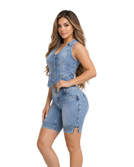 Denim Lifting Set – High Quality and Full Elasticity - S1022 LIGH BLUE