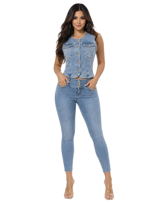 Denim Lifting Set – High Quality and Full Elasticity - S1012 LIGH BLUE