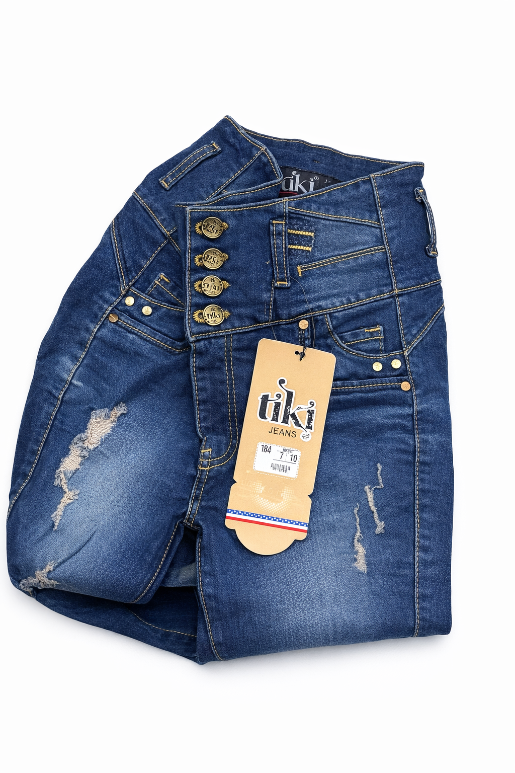 BUTT LIFTING JEANS DISTRESSED BLUE TK440