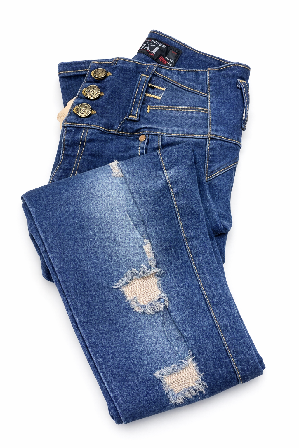 BUTT LIFTING JEANS DISTRESSED BLUE TK440