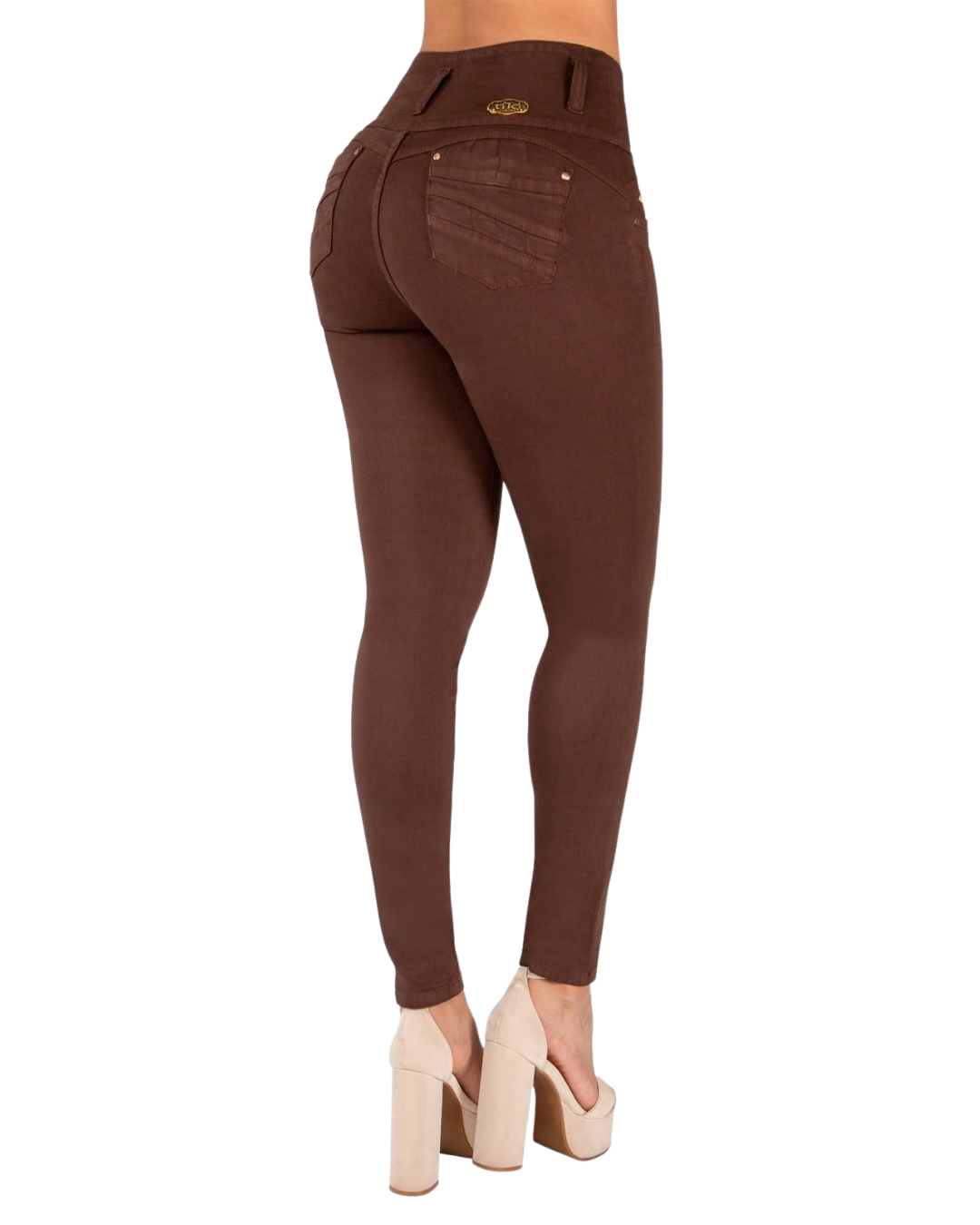 BUTT LIFTING JEANS BROWN TK546