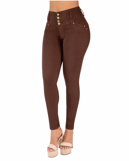 BUTT LIFTING JEANS BROWN TK546