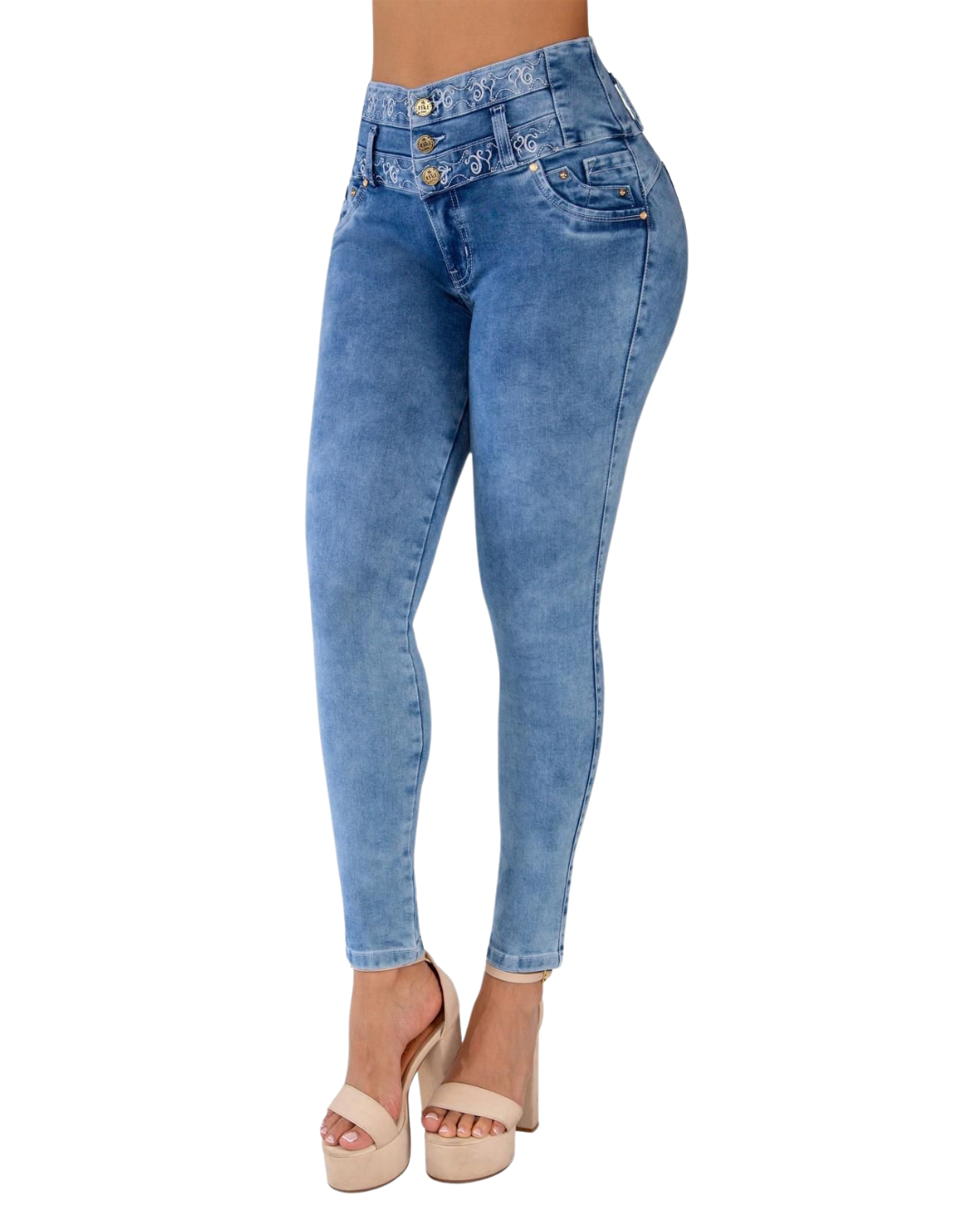 BUTT LIFTING JEANS BLUE WASHED TK543